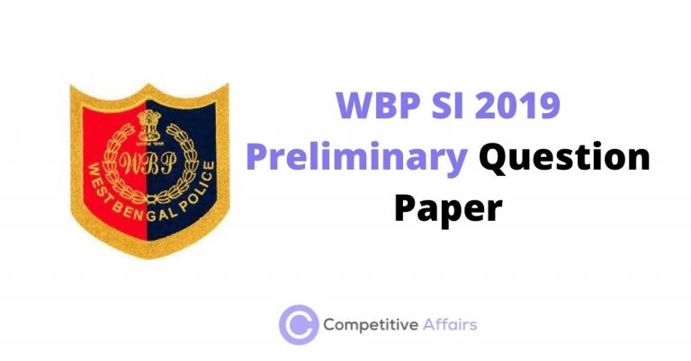 WBP SI 2019 Preliminary Question Paper