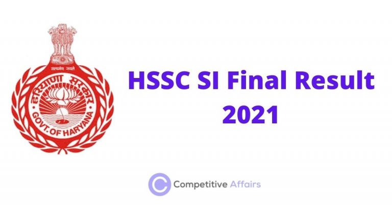 HSSC SI Final Result 2021