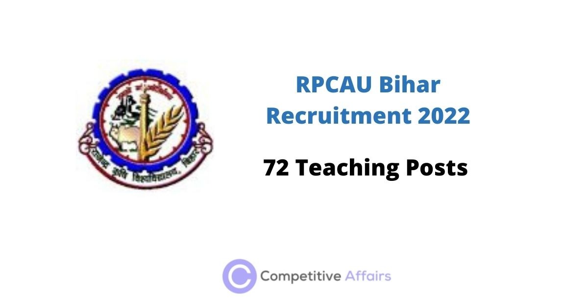 RPCAU Bihar Recruitment 2022